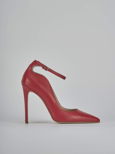 Décolleté e slingback tacco 11cm pelle rosso