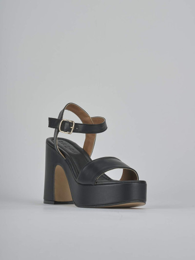 Sandali tacco 9cm pelle nero
