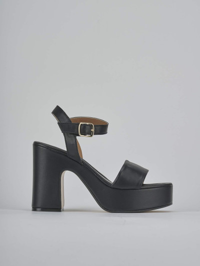 Sandali tacco 9cm pelle nero