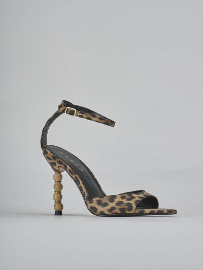 Sandali tacco 8cm pelle multicolor