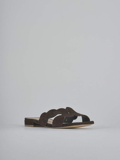 Ciabatte tacco 1cm camoscio testa