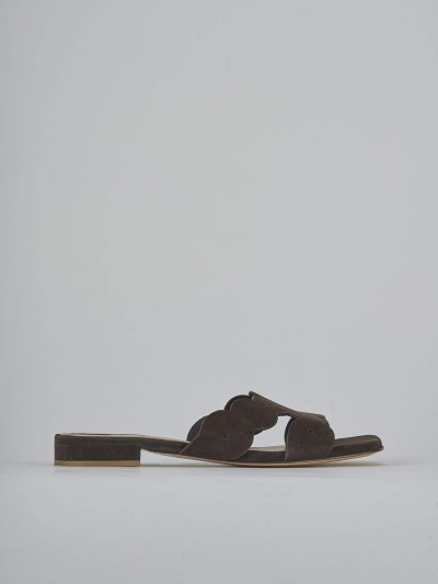 Ciabatte tacco 1cm camoscio testa