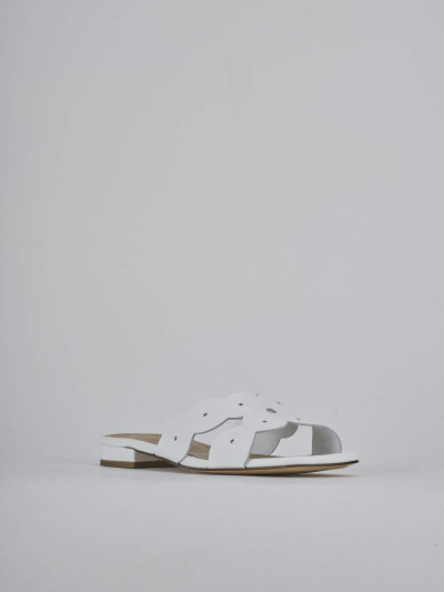 Ciabatte tacco 1cm pelle bianco
