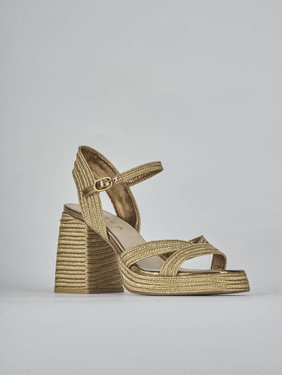 Sandali tacco 9cm pelle bronzo