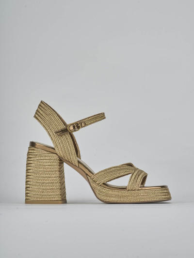 Sandali tacco 9cm pelle bronzo