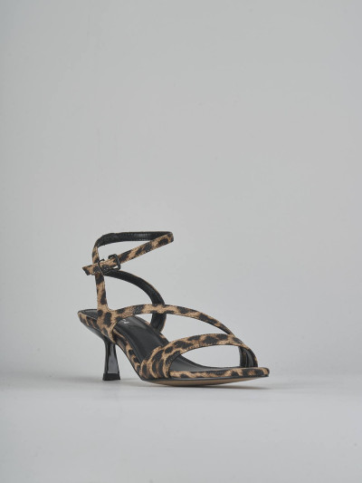 Sandali tacco 6cm pelle multicolor