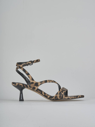 Sandali tacco 6cm pelle multicolor