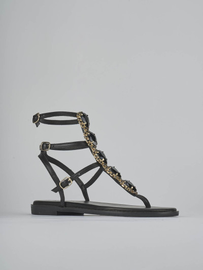 Sandali tacco 1cm pelle nero