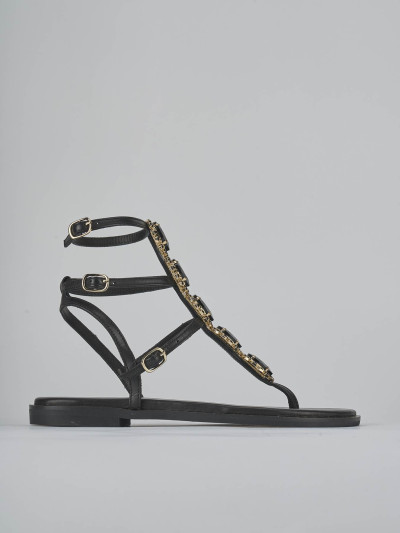Sandali tacco 1cm pelle nero