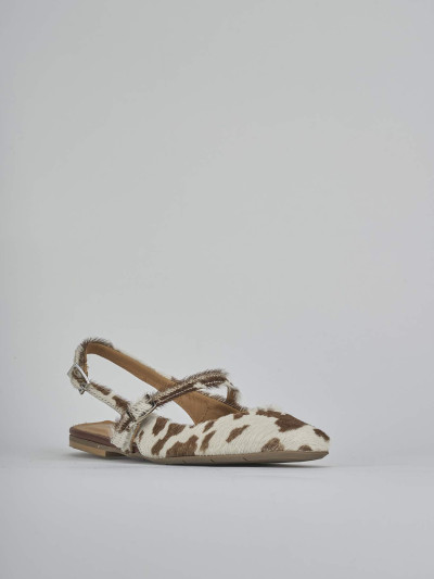 Ballerine tacco 1cm cavallino bianco