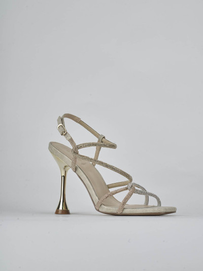 Sandali tacco 10cm pelle oro