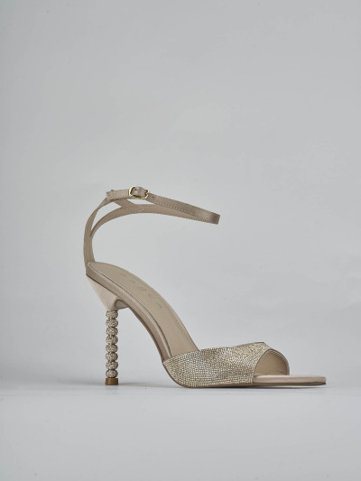 Sandali tacco 9cm pelle beige