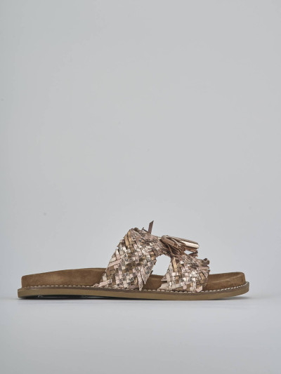 Ciabatte tacco 1cm laminato bronzo