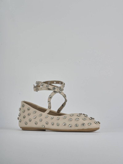 Ballerine tacco 1cm pelle beige