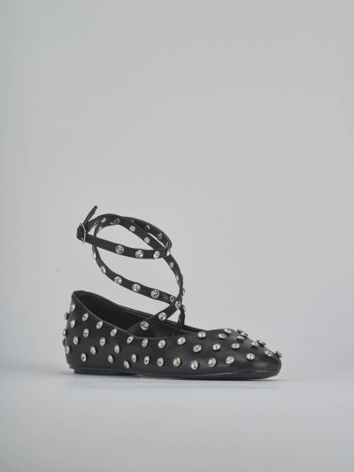 Ballerine tacco 1cm pelle nero