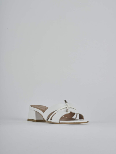 Ciabatte tacco 3cm pelle bianco