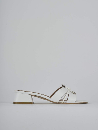 Ciabatte tacco 3cm pelle bianco