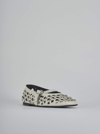 Ballerine tacco 1cm pelle bianco