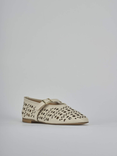 Ballerine tacco 1cm pelle beige