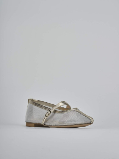 Ballerine tacco 1cm pelle oro