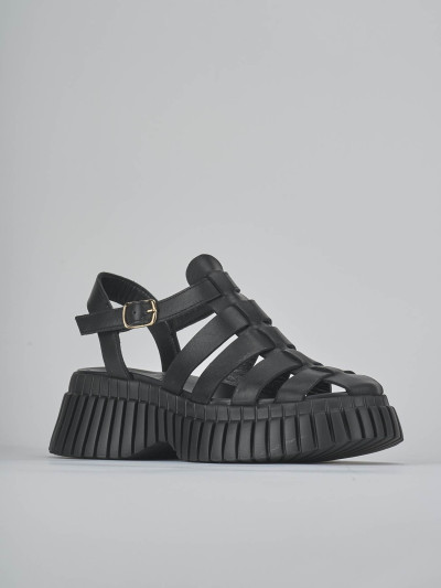 Sandali tacco 3cm pelle nero