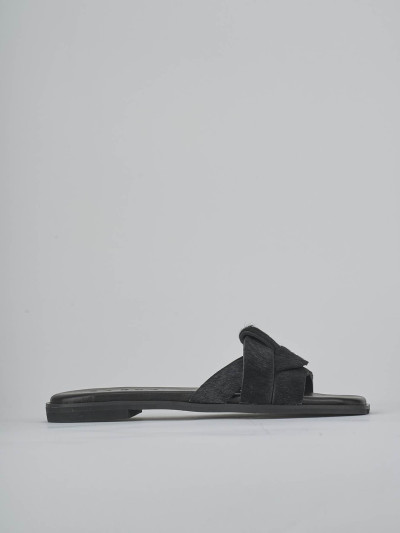 Ciabatte tacco 1cm cavallino nero