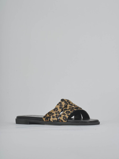 Ciabatte tacco 1cm cavallino multicolor
