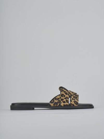 Ciabatte tacco 1cm cavallino multicolor