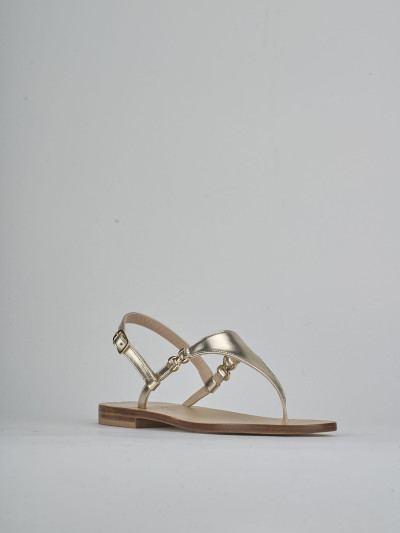 Sandalo infradito tacco 1 cm oro laminato