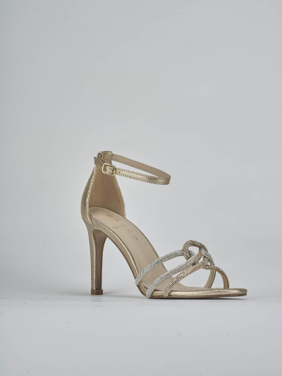 Sandali tacco 8cm pelle oro