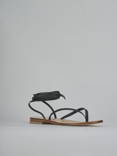 Sandali tacco 1cm pelle nero