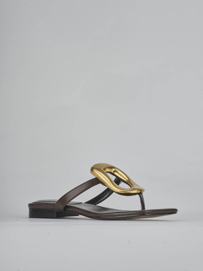 Ciabatte tacco 1cm pelle testa