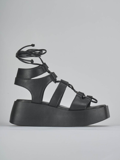 Sandali tacco 4cm pelle nero