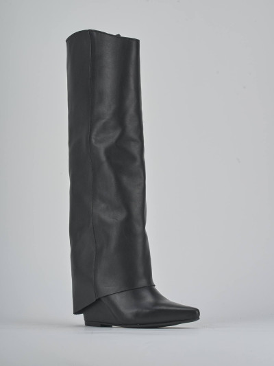 Stivali tacco 4cm pelle nero