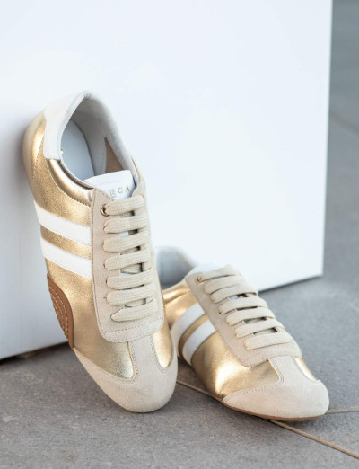 Sneakers laminato oro
