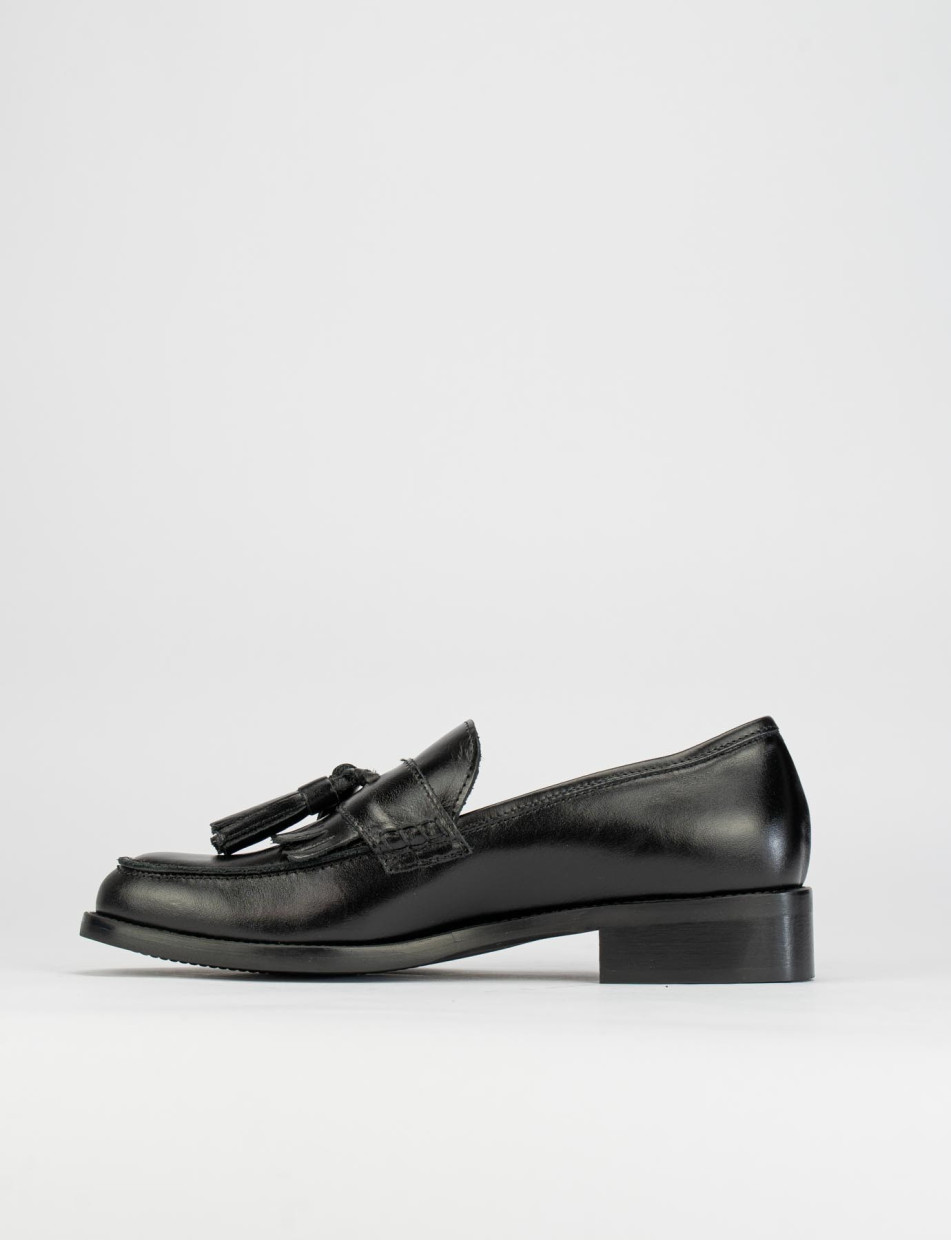 Mocassino tacco 3 cm nero