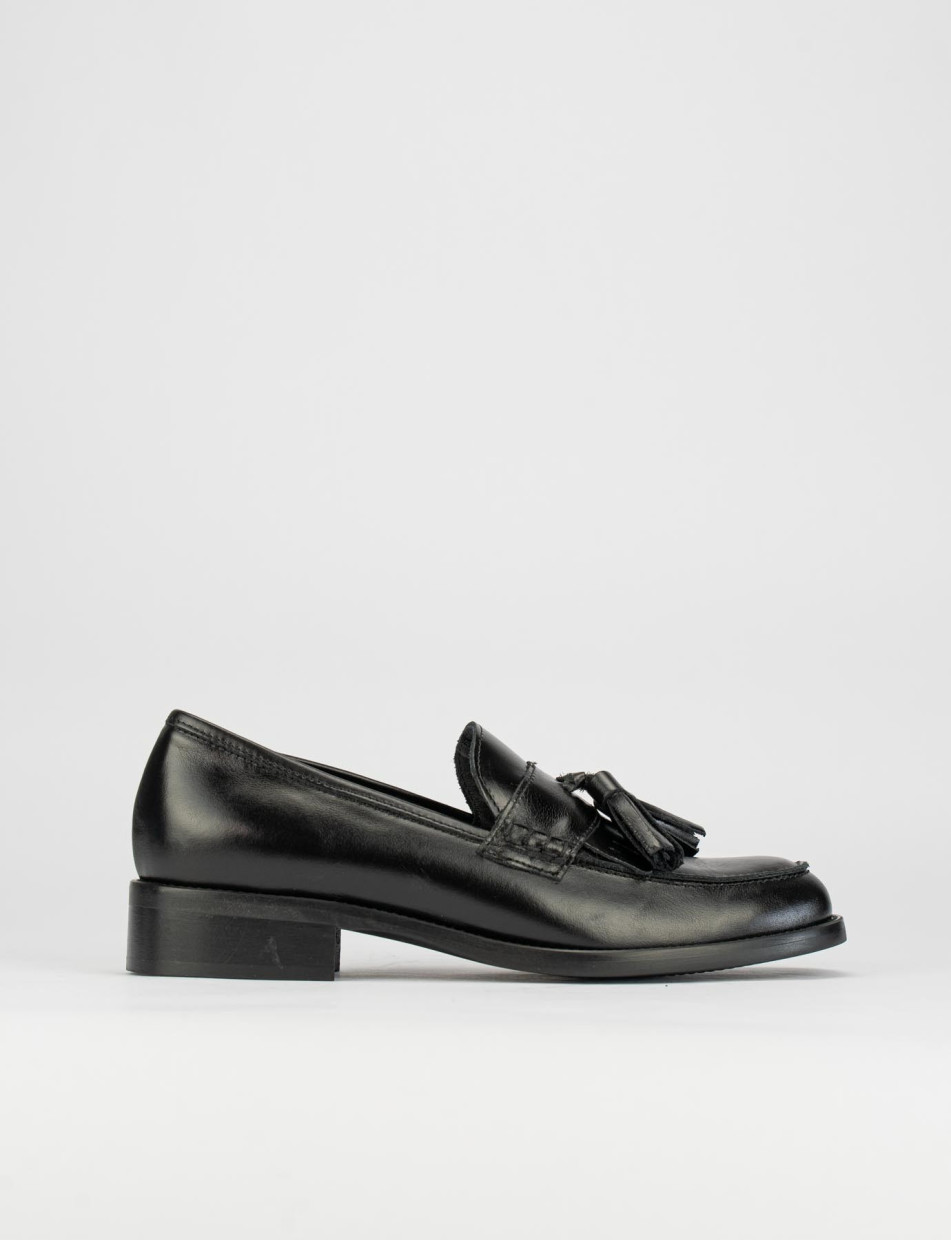 Mocassino tacco 3 cm nero