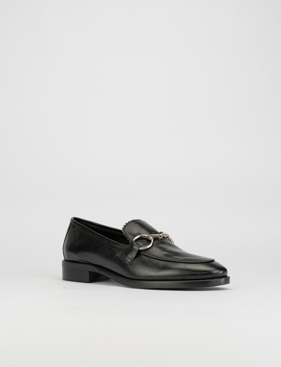 Mocassino tacco 3 cm nero