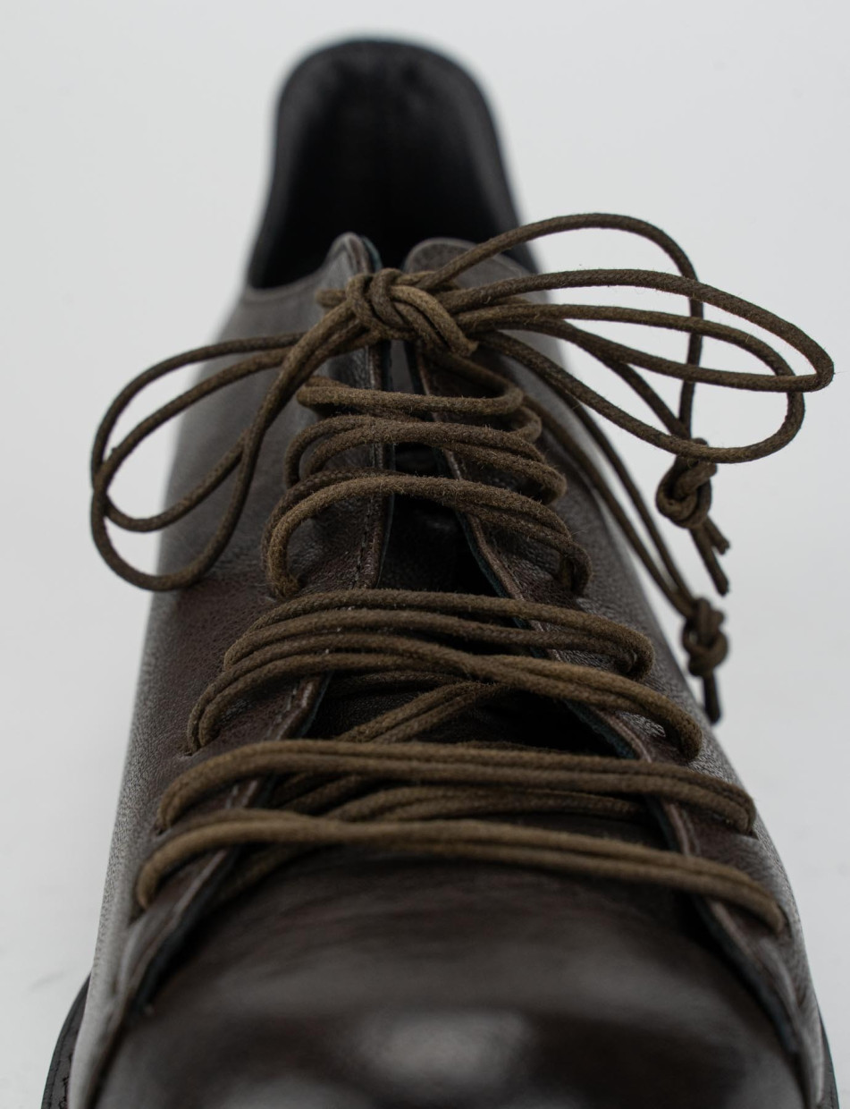 Lace-up shoes heel 2 cm dark brown leather