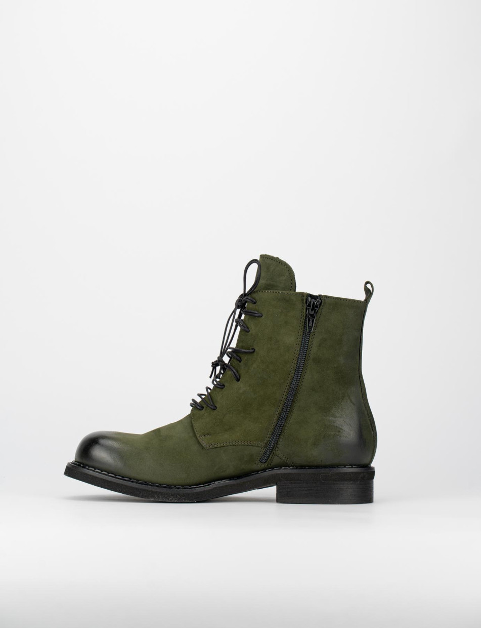 Combat boots heel 3 cm green