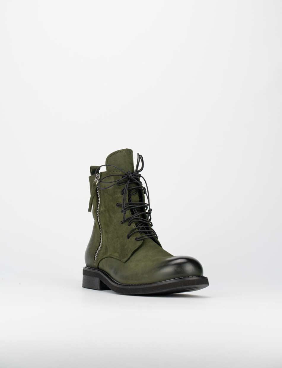 Combat boots heel 3 cm green