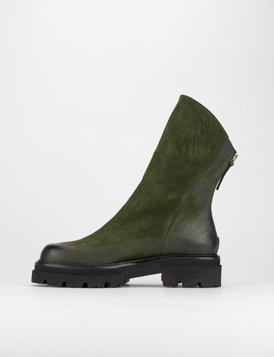 Low heel ankle boots heel 2 cm green