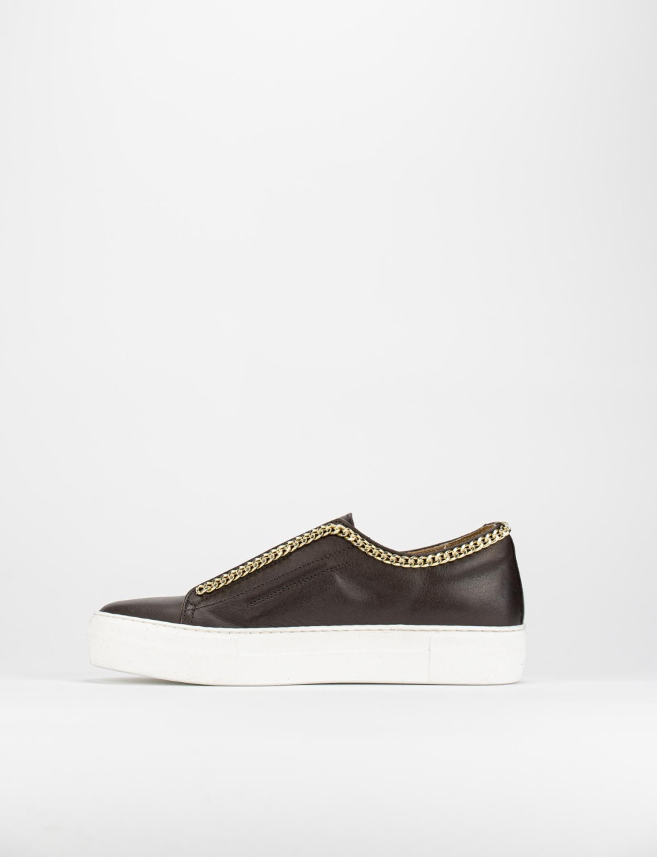 Sneakers dark brown leather