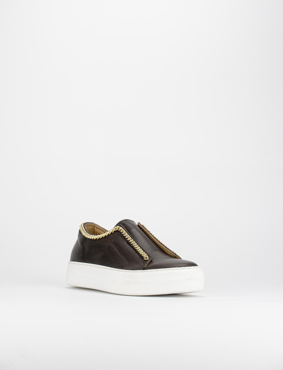 Sneakers dark brown leather