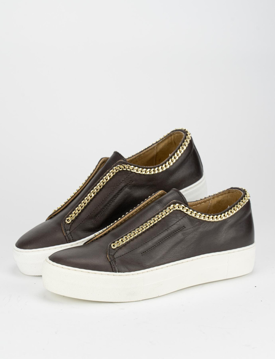 Sneakers dark brown leather