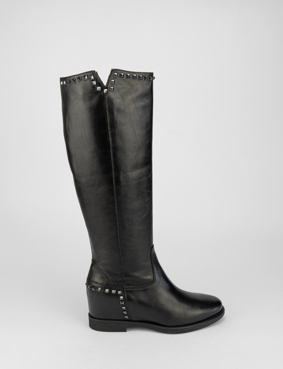 Stivale zeppa interna 3 cm nero