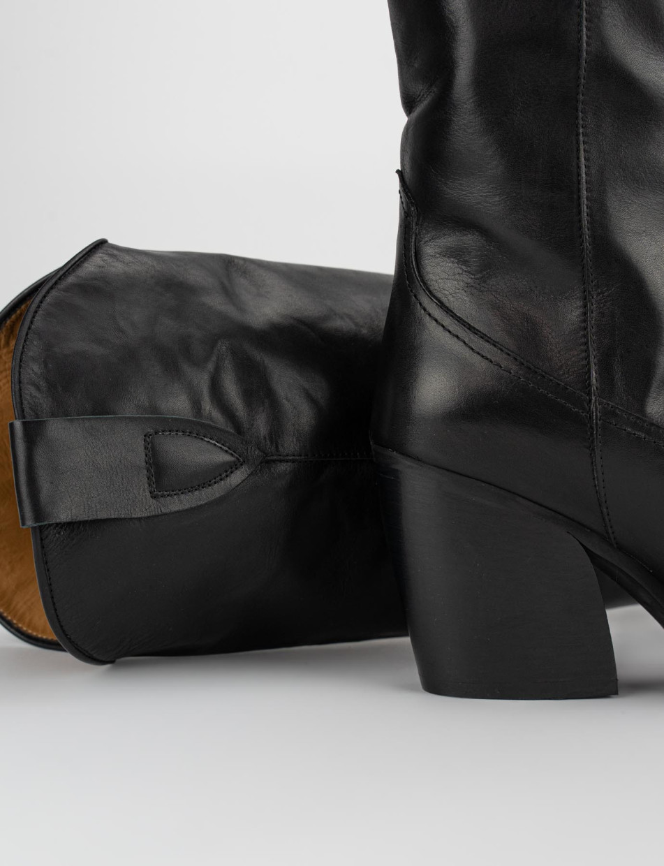 Stivale texano tacco 7 cm nero