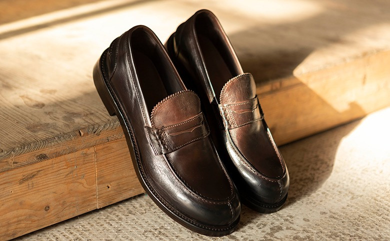 Loafers heel 1 cm dark brown leather