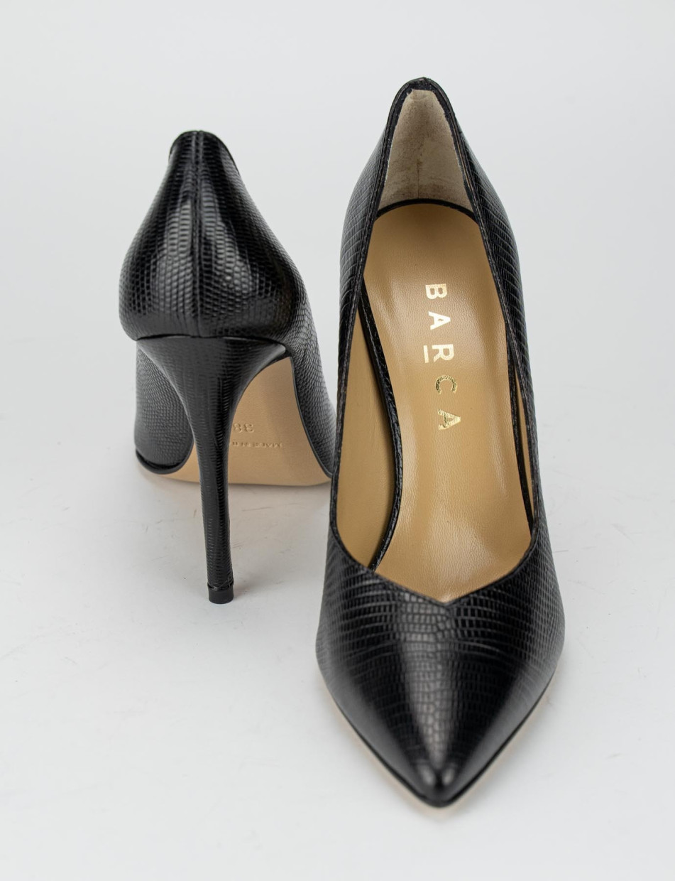 Pumps heel 10 cm black python