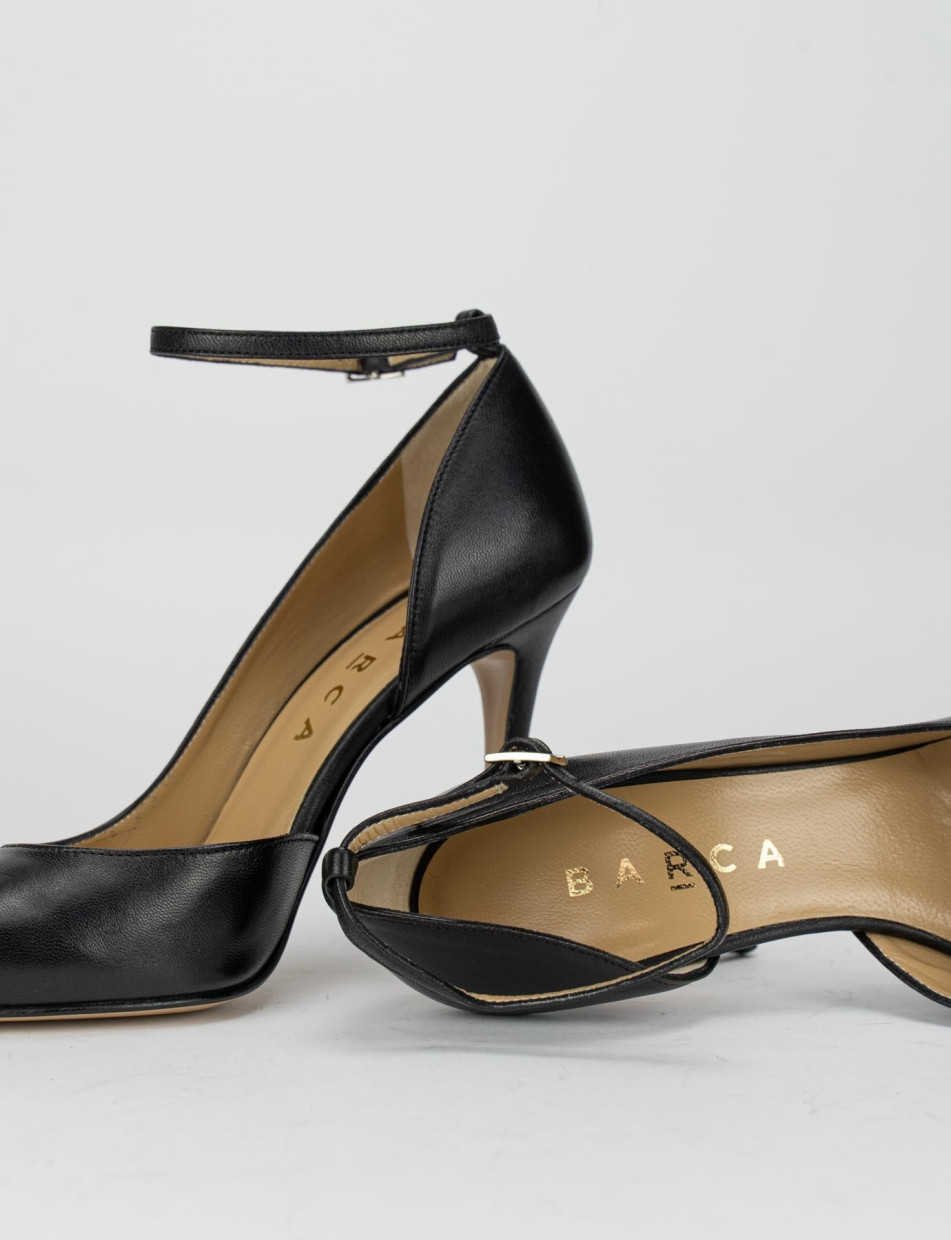 Pumps woman heel 10 cm black leather | Barca Stores